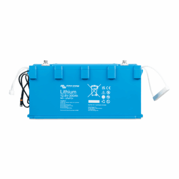 Blue Victron Energy Lithium LiFePO4 12V/300Ah battery for reliable power storage.