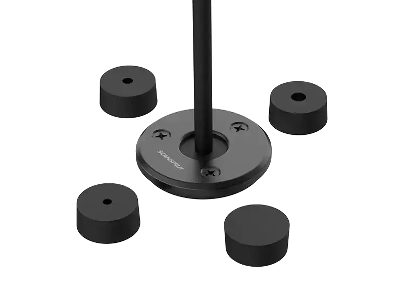 12 Volt Power mounting base with rubber feet for secure installation.