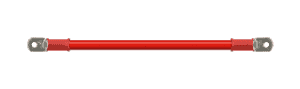 Red 12V battery cable for power connections and automotive use.